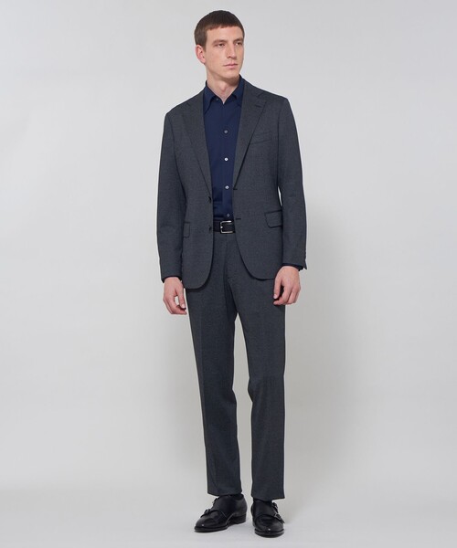 MACKINTOSH LONDON(マッキントッシュ ロンドン)の「【FLEX JERSEY】ハニカムジャージーワンピースカラーシャツ(シャツ/ブラウス・メンズ・ホワイト/ダークネイビー・S/XL/M/L)」の6枚目の写真