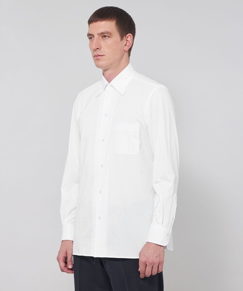MACKINTOSH LONDON(マッキントッシュ ロンドン)の「【FLEX JERSEY】ハニカムジャージーワンピースカラーシャツ(シャツ/ブラウス・メンズ・ホワイト/ダークネイビー・S/XL/M/L)」の8枚目の写真