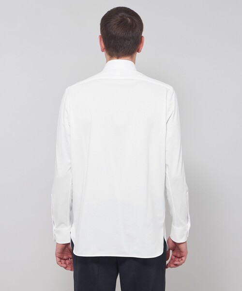 MACKINTOSH LONDON(マッキントッシュ ロンドン)の「【FLEX JERSEY】ハニカムジャージーワンピースカラーシャツ(シャツ/ブラウス・メンズ・ホワイト/ダークネイビー・S/XL/M/L)」の9枚目の写真