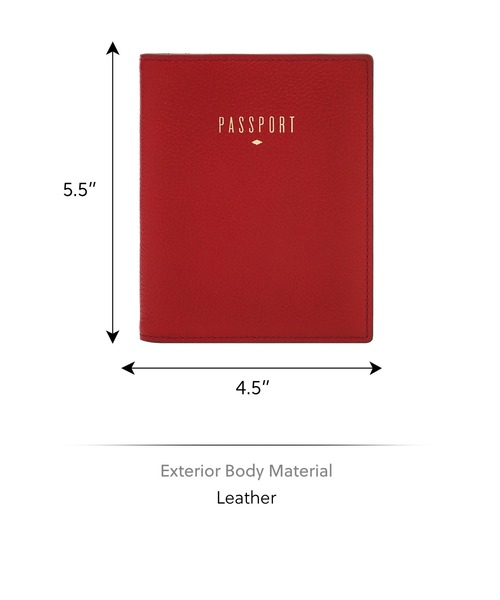 FOSSIL（フォッシル）の「フォッシル パスポート入れ レディース レザー レッド  SLG1499611（パスポートケース・レディース・レッド・FREE）」の4枚目の写真