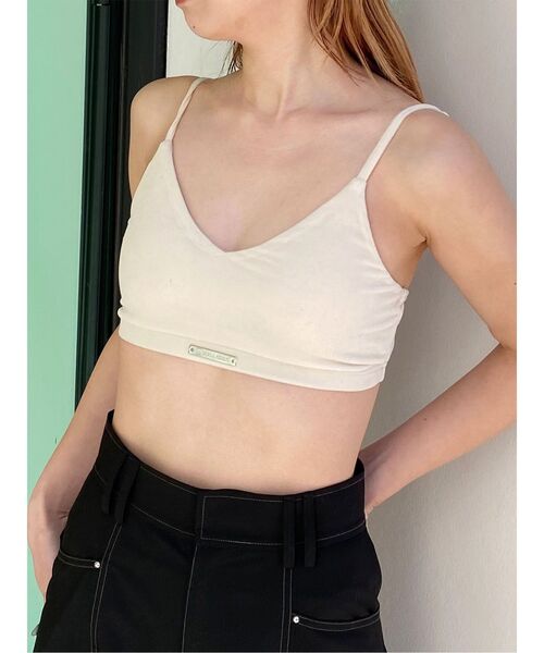 MURUA（ムルーア）の「ロゴプレートベロアキャミ（キャミソール・レディース・モカ/ブラック/アイボリー・FREE）」の8枚目の写真