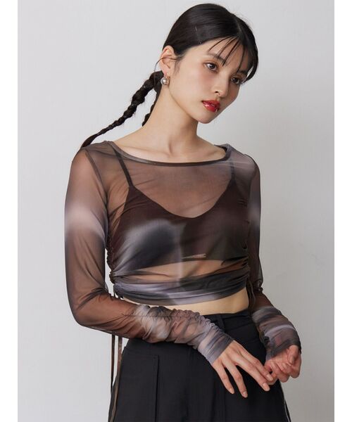 MURUA（ムルーア）の「ロゴプレートベロアキャミ（キャミソール・レディース・モカ/ブラック/アイボリー・FREE）」の13枚目の写真