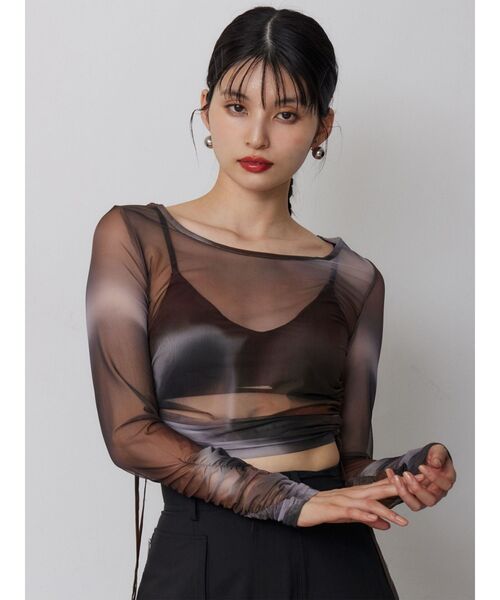 MURUA（ムルーア）の「ロゴプレートベロアキャミ（キャミソール・レディース・モカ/ブラック/アイボリー・FREE）」の14枚目の写真