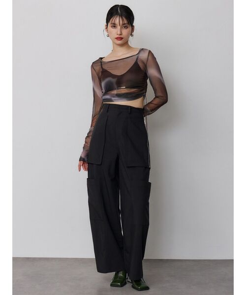 MURUA（ムルーア）の「ロゴプレートベロアキャミ（キャミソール・レディース・モカ/ブラック/アイボリー・FREE）」の15枚目の写真