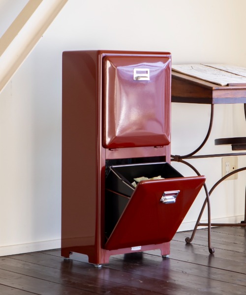 DULTON(ダルトン)の「TRASH CAN DOUBLE DECKER BRICK BROWN/ゴミ箱 2段(ダストボックス・メンズ・ブラウン・FREE)」の1枚目の写真