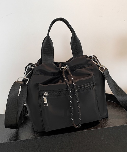 VIBGYOR(ヴィブジョー)の「LESRIRE / ナイロン ドローストリング 2WAY ミニショルダーバッグ 巾着バッグ 軽量 コンパクト L9232(ショルダーバッグ・レディース・グレー/ブラック/ベージュ・FREE)」の10枚目の写真