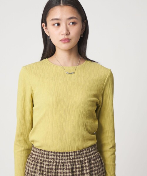 CITEN(シテン)の「<CITEN>エッセンシャルランダムリブトップ(Tシャツ/カットソー・レディース・イエロー/ホワイト/ブラック・FREE)」の8枚目の写真