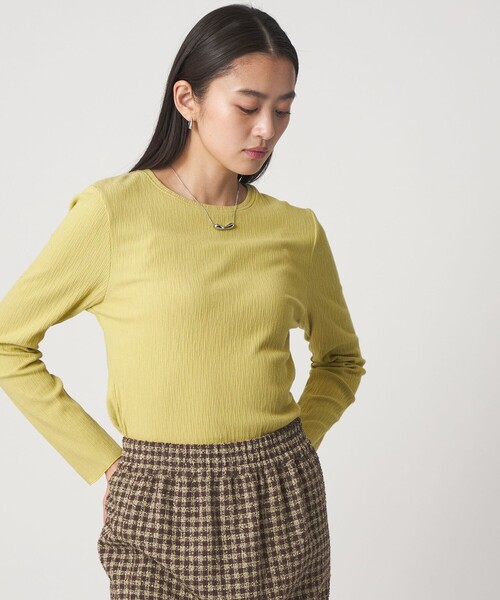 CITEN(シテン)の「<CITEN>エッセンシャルランダムリブトップ(Tシャツ/カットソー・レディース・イエロー/ホワイト/ブラック・FREE)」の9枚目の写真