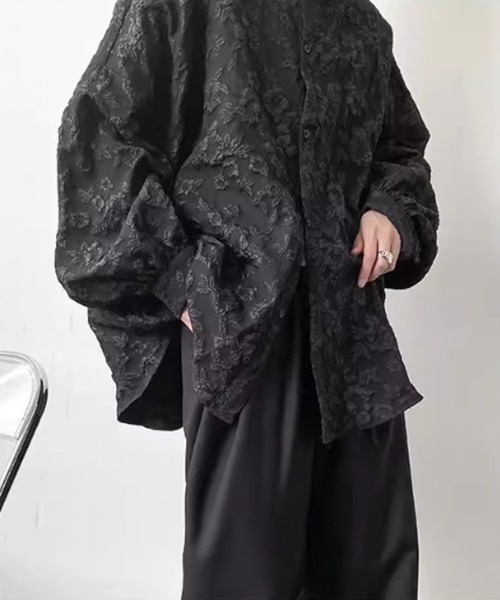 WESTBOY（ウエストボーイ）の「立体刺繍 オーバーサイズ ジャガード ストリートシャツ WO26S5TP20（シャツ/ブラウス・メンズ・ホワイト/ブラック・L/XL/M）」の6枚目の写真