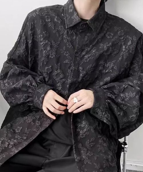 WESTBOY（ウエストボーイ）の「立体刺繍 オーバーサイズ ジャガード ストリートシャツ WO26S5TP20（シャツ/ブラウス・メンズ・ホワイト/ブラック・L/XL/M）」の8枚目の写真