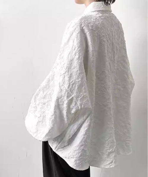 WESTBOY（ウエストボーイ）の「立体刺繍 オーバーサイズ ジャガード ストリートシャツ WO26S5TP20（シャツ/ブラウス・メンズ・ホワイト/ブラック・L/XL/M）」の16枚目の写真