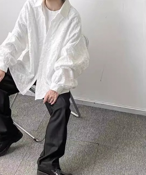 WESTBOY（ウエストボーイ）の「立体刺繍 オーバーサイズ ジャガード ストリートシャツ WO26S5TP20（シャツ/ブラウス・メンズ・ホワイト/ブラック・L/XL/M）」の18枚目の写真