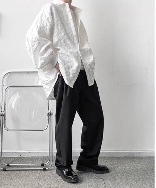 WESTBOY（ウエストボーイ）の「立体刺繍 オーバーサイズ ジャガード ストリートシャツ WO26S5TP20（シャツ/ブラウス・メンズ・ホワイト/ブラック・L/XL/M）」の19枚目の写真