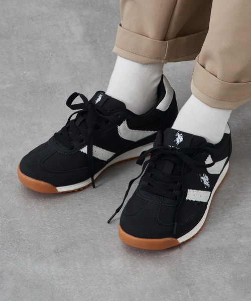 U.S. POLO ASSN.(ユーエスポロアッスン)の「【U.S. POLO ASSN.】ワンポイントレトロスニーカー(スニーカー・レディース・サックスブルー/ブラック/ホワイト・22.5cm/24cm/23.5cm/23cm/24.5cm)」の10枚目の写真