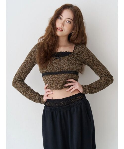 EVRIS（エヴリス）の「レイヤードフリルトップス（Tシャツ/カットソー・レディース・ブラック/その他1/グレー・FREE）」の5枚目の写真