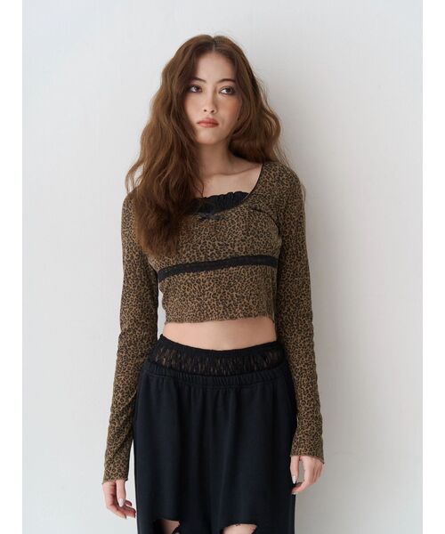 EVRIS（エヴリス）の「レイヤードフリルトップス（Tシャツ/カットソー・レディース・ブラック/その他1/グレー・FREE）」の6枚目の写真