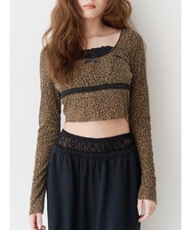 レイヤードデザインフリルカットソートップス 春服