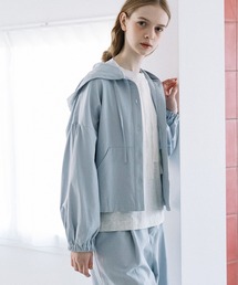 POU DOU DOU | コットンリネンサージフーディブルゾン(ブルゾン)