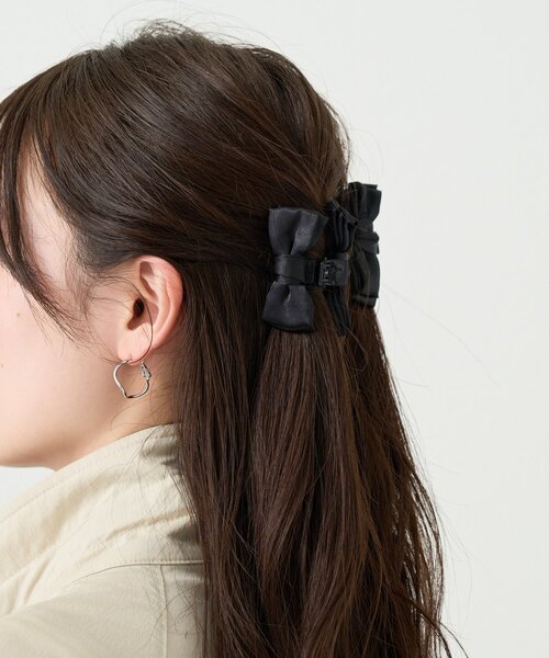 mystic（ミスティック）の「サテンリボンヘアクリップ（バレッタ/ヘアクリップ・レディース・ブラック・ONE SIZE）」の3枚目の写真