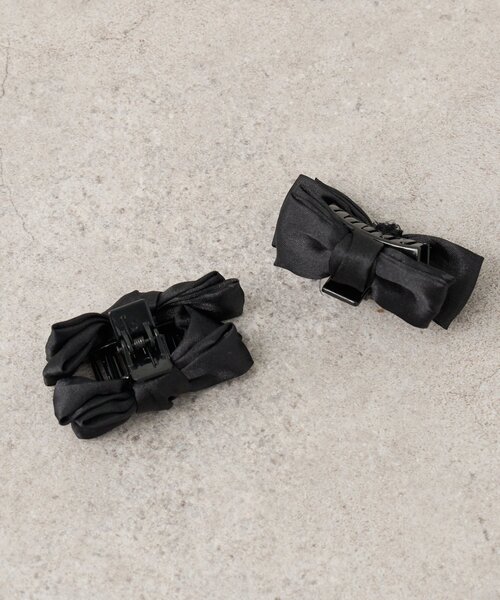 mystic（ミスティック）の「サテンリボンヘアクリップ（バレッタ/ヘアクリップ・レディース・ブラック・ONE SIZE）」の5枚目の写真