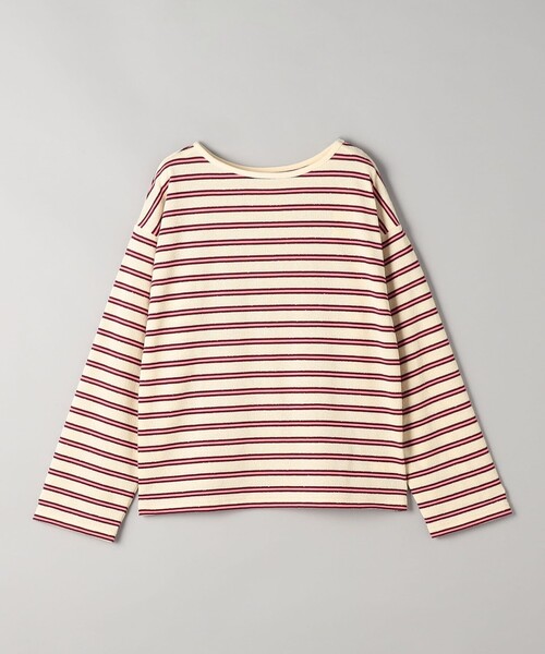 coen（コーエン）の「ブークレ ボーダーボートネックトップス【インフルエンサー紹介アイテム】（Tシャツ/カットソー・レディース・ナチュラル/オフホワイト・L/M）」の8枚目の写真