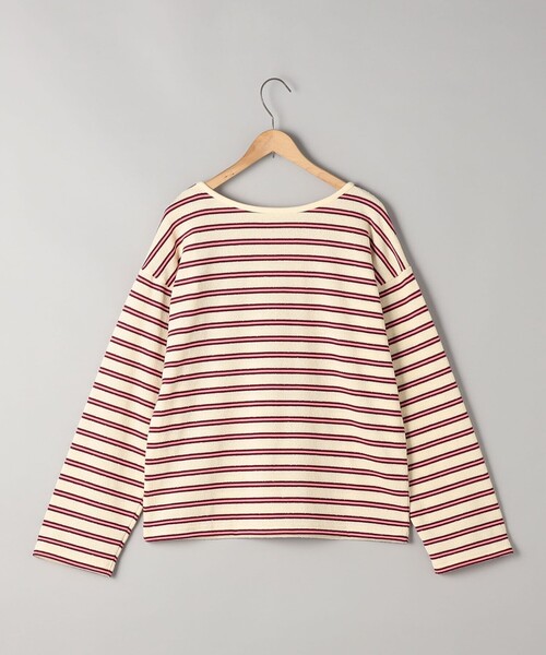 coen（コーエン）の「ブークレ ボーダーボートネックトップス【インフルエンサー紹介アイテム】（Tシャツ/カットソー・レディース・ナチュラル/オフホワイト・L/M）」の9枚目の写真