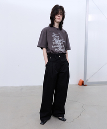 FRAYED LINE DETAIL PANTS (BLACK)