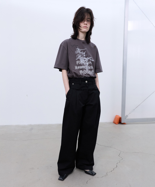 LCDC TM(エルシーディーシーティーエム)の「FRAYED LINE DETAIL PANTS (BLACK)(その他パンツ・レディース・その他・SMALL/MEDIUM)」の1枚目の写真