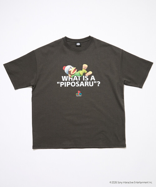 FREAK'S STORE(フリークスストア)の「限定展開 ビッグシルエット クルーネック プリントTシャツ/PlayStation サルゲッチュ/WHAT IS A PIPOSARU(Tシャツ/カットソー・メンズ・杢グレー/ホワイト/スミクロ・SMALL/MEDIUM/LARGE)」の10枚目の写真