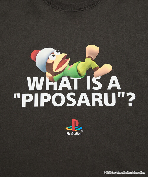 FREAK'S STORE(フリークスストア)の「限定展開 ビッグシルエット クルーネック プリントTシャツ/PlayStation サルゲッチュ/WHAT IS A PIPOSARU(Tシャツ/カットソー・メンズ・杢グレー/ホワイト/スミクロ・SMALL/MEDIUM/LARGE)」の13枚目の写真