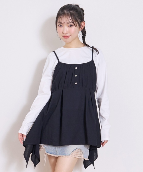 LOVETOXIC（ラブトキシック）の「イレヘムチュニックセット（アンサンブル・キッズ・カラフル/オフホワイト/ブラック・L:160cm/M:150cm/S:140cm）」の2枚目の写真