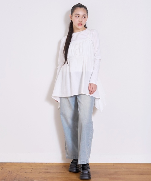 LOVETOXIC（ラブトキシック）の「イレヘムチュニックセット（アンサンブル・キッズ・カラフル/オフホワイト/ブラック・L:160cm/M:150cm/S:140cm）」の6枚目の写真