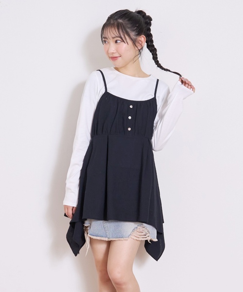 LOVETOXIC（ラブトキシック）の「イレヘムチュニックセット（アンサンブル・キッズ・カラフル/オフホワイト/ブラック・L:160cm/M:150cm/S:140cm）」の7枚目の写真