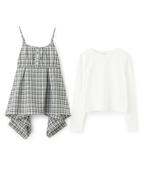 LOVETOXIC（ラブトキシック）の「イレヘムチュニックセット（アンサンブル・キッズ・カラフル/オフホワイト/ブラック・L:160cm/M:150cm/S:140cm）」の14枚目の写真