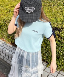 WC（ダブル シー）の「リボンポイント2ラインワッフルT（Tシャツ/カットソー・レディース）」