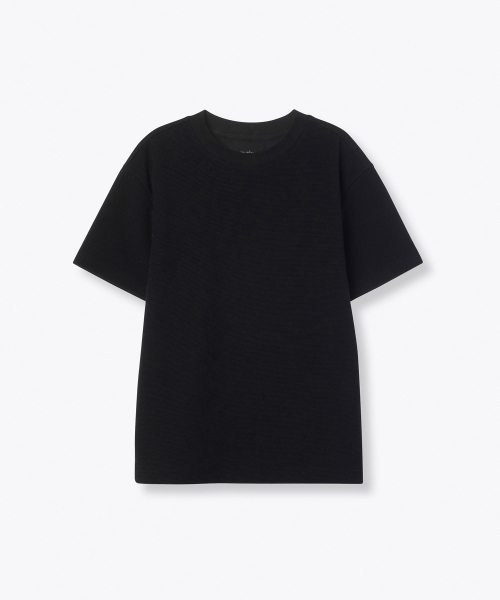 MUSINSA STANDARD KIDS（ムシンサスタンダードキッズ）の「ワッフルリラックスクルーネックTシャツ[ブラック]（Tシャツ/カットソー・レディース・その他・100/110/120/130/140/150/160）」の2枚目の写真