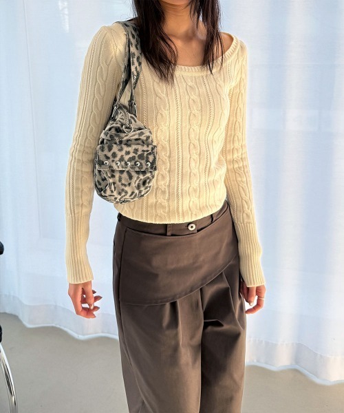 4INT.(フォイント)の「レオパード スタッズ ヴィンテージ ミニ ボストン ショルダー バッグ(ショルダーバッグ・レディース・ベージュ/ブラック/ブラウン・FREE)」の15枚目の写真