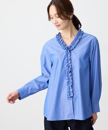 A/C DESIGN BY ALPHA CUBIC | Vネックフリルブラウス(シャツ/ブラウス)