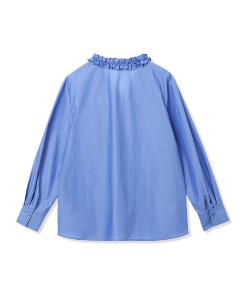 A/C DESIGN BY ALPHA CUBIC（エーシーデザインバイアルファキュービック）の「Vネックフリルブラウス（シャツ/ブラウス・レディース・オフホワイト/ブルー・9号/11号/13号）」の14枚目の写真