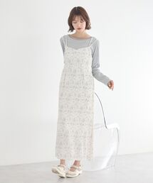 フラワーバッククロスキャミワンピース