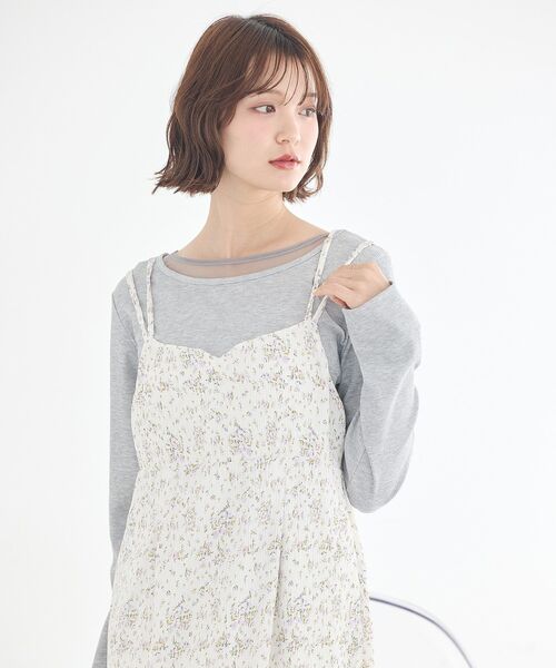 earth music&ecology（アースミュージックアンドエコロジー）の「フラワーバッククロスキャミワンピース（ワンピース・レディース・アイボリー/ブラック・FREE）」の15枚目の写真