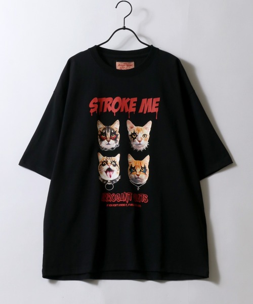 SITRY(シトリー)の「Animal Rock Band Like Print T-Shirt/猫 犬 アニマル プリント オーバーサイズ 半袖Tシャツ レディース メンズ(Tシャツ/カットソー・メンズ・ホワイト/ホワイト系その他/ブラック/ブラック系その他・M/L/LL)」の6枚目の写真