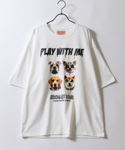 SITRY(シトリー)の「Animal Rock Band Like Print T-Shirt/猫 犬 アニマル プリント オーバーサイズ 半袖Tシャツ レディース メンズ(Tシャツ/カットソー・メンズ・ホワイト/ホワイト系その他/ブラック/ブラック系その他・M/L/LL)」の8枚目の写真