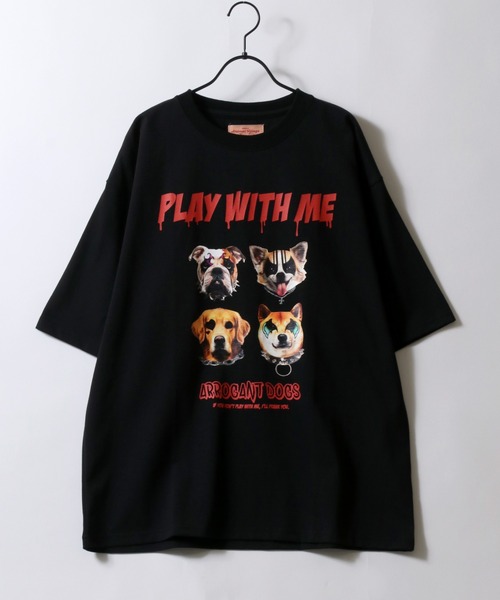 SITRY(シトリー)の「Animal Rock Band Like Print T-Shirt/猫 犬 アニマル プリント オーバーサイズ 半袖Tシャツ レディース メンズ(Tシャツ/カットソー・メンズ・ホワイト/ホワイト系その他/ブラック/ブラック系その他・M/L/LL)」の9枚目の写真