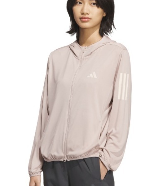 adidas(アディダス)の「アディダス adidas マストハブ UV ニット フルジップ パーカー(パーカー・レディース・スモークピンク/ブラック・S/M/L/XL)」の1枚目の写真