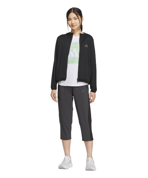 adidas(アディダス)の「アディダス adidas マストハブ UV ニット フルジップ パーカー(パーカー・レディース・スモークピンク/ブラック・S/M/L/XL)」の8枚目の写真