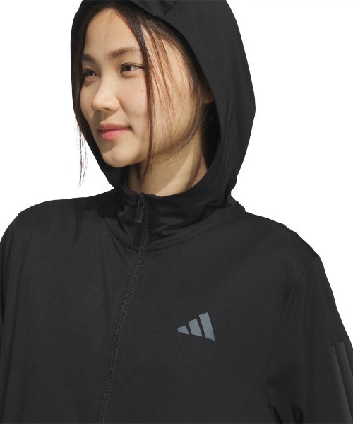 adidas(アディダス)の「アディダス adidas マストハブ UV ニット フルジップ パーカー(パーカー・レディース・スモークピンク/ブラック・S/M/L/XL)」の9枚目の写真