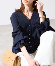 SLOBE IENA | Vネックフレアスリーブブラウス(シャツ/ブラウス)
