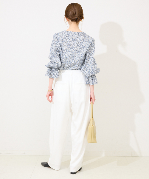 SLOBE IENA（スローブイエナ）の「Vネックフレアスリーブブラウス（シャツ/ブラウス・レディース・ネイビー/ブルー系その他・FREE）」の19枚目の写真