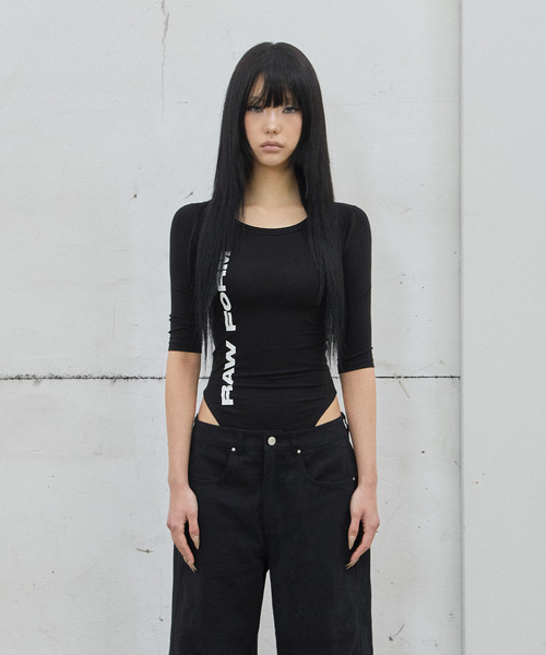 41PRAY(サイルプレイ)の「3/4 Sleeve Bodysuit / Black(Tシャツ/カットソー・レディース・ブラック・OS)」の1枚目の写真